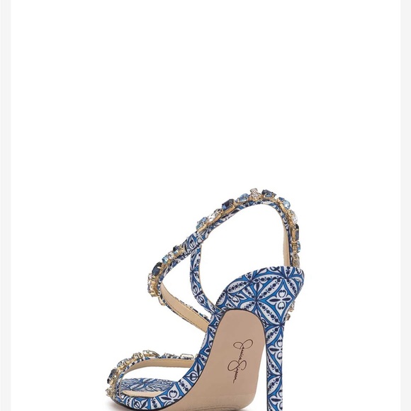 New Jessica Simpson Jaycin Stiletto Heel Blue Print Size 8 - Picture 3 of 4